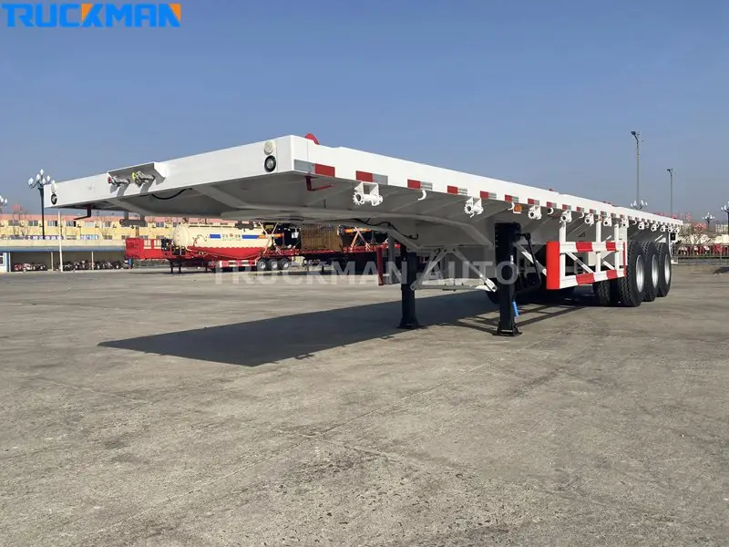 Semi-remorque à plateau 3 essieux à vendre-Remorques à plateau