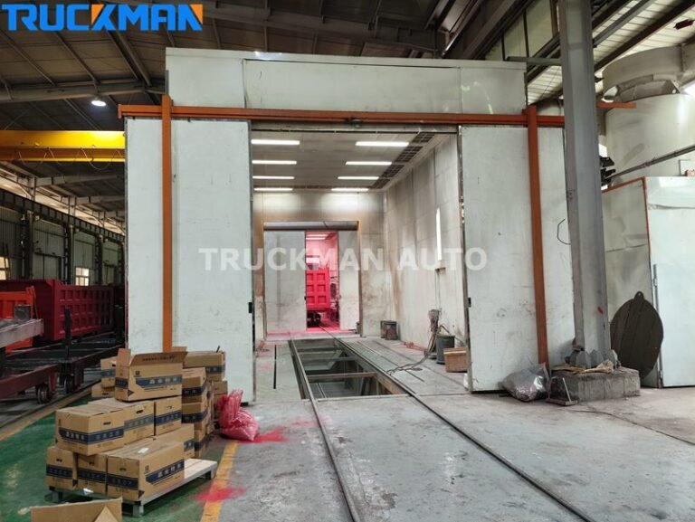 Processus de pulvérisation de poudre de camion à benne basculante