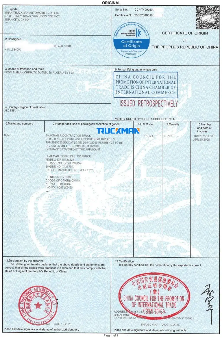 Certificat CO